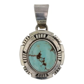 Peggy Skeets Navajo Nevada Turquoise Pendant
