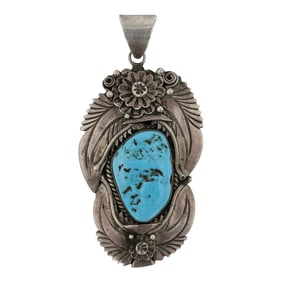 Ben Begaye Navajo Award Winning Artist Sleeping Beauty Turquoise Pendant