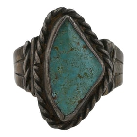 Vintage Navajo Nevada Turquoise Ring
