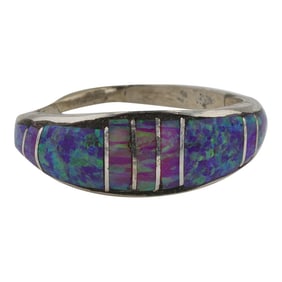Navajo Synthetic Opal Inlay Ring