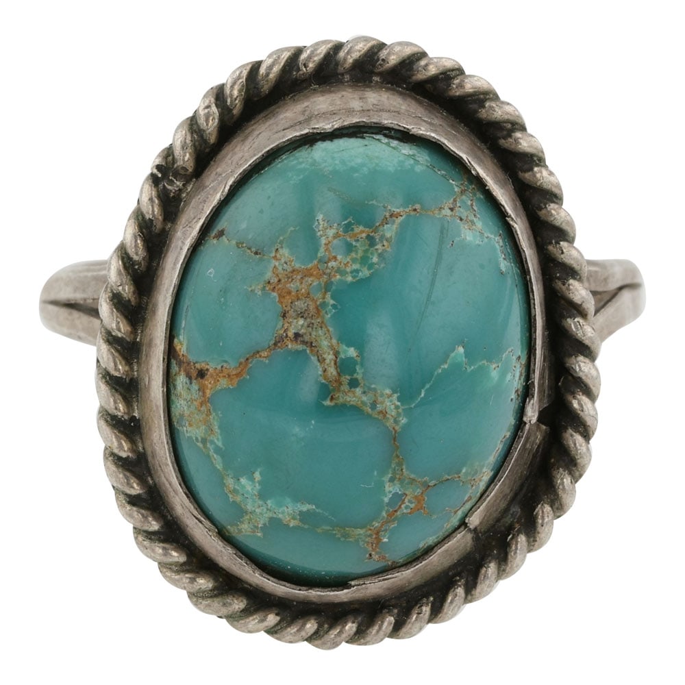 Vintage Navajo Nevada Turquoise Ring: Sterling Silver | Genuine Nevada Turquoise | Vintage Navajo Nevada Turquoise Ring | Navajo Native American Southwest Indian Jewelry | Good (no breaks or damages) | Approximate Weight: 7 Grams | Ring: 