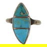 Vintage Zuni Kingman Turquoise Inlay Ring