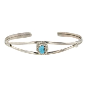 Navajo Kingman Turquoise Cuff Bracelet