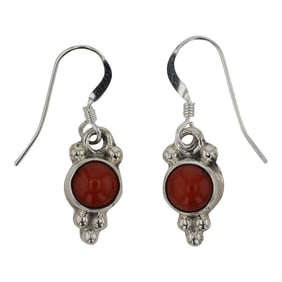 Navajo Mediterranean Coral Earrings