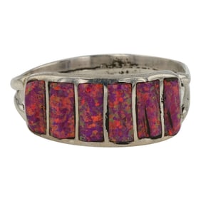 Zuni Synthetic Opal Inlay Ring