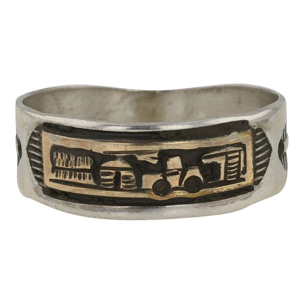 Herbert Tsosie Navajo Gold Filled & Sterling Silver Ring (1 of 3)