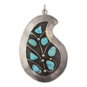 Vintage Navajo Nevada Turquoise Large Pin/ Pendant