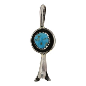 Navajo Kingman Turquoise Blossom Pendant