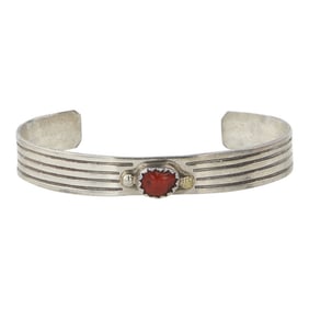 Vintage Navajo Baby Bracelet Mediterranean Coral Baby Bracelet