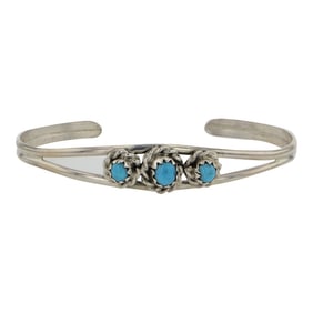 Navajo Baby Bracelet Kingman Turquoise Baby Bracelet