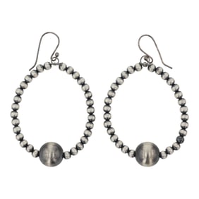 Navajo Oxidized Beads Hoop Earrings