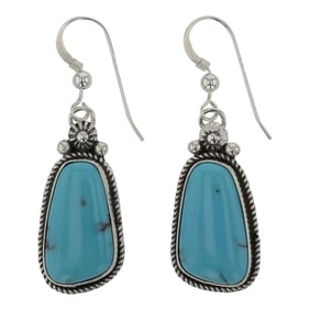 Arthur Platero Navajo Lone Mountain Turquoise Earrings