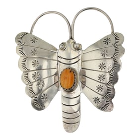 Vintage Navajo Spiny Oyster Dragonfly Pin