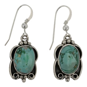 Renell Perry Navajo Nevada Turquoise Earrings