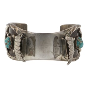 Vintage Navajo Fox Turquoise Watch Bracelet