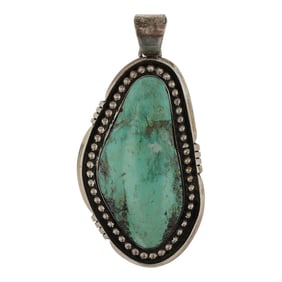 Vintage Navajo Nevada Turquoise Freeform Pendant
