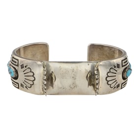 Dan Jackson (1955-2022) Award Winning Navajo Artist Vintage Sleeping Beauty Turquoise Watch Bracelet