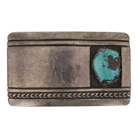 Vintage Navajo Nevada Turquoise Belt Buckle