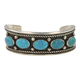 Charles Platero Jr. Kingman Turquoise Cuff Bracelet