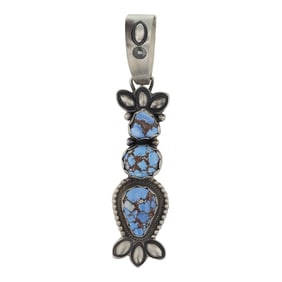 Phillip Begay Navajo Golden Hill Turquoise Bump out Pendant