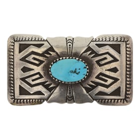 Tommy Singer ( 1940-2014) Sleeping Beauty Turquoise Belt Buckle