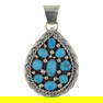 Chris Charley Navajo Kingman Turquoise Teardrop Pendant