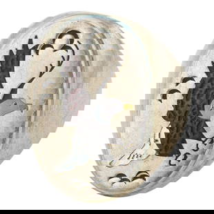 Ophir B Joe Navajo Mother of Pearl & Shell Inlay Eagle Men's Ring: Sterling Silver | Genuine Mother of Pearl & Shell | Ophir B Joe Navajo Mother of Pearl & Shell Inlay Eagle Men's Ring | Navajo Native American Southwest Indian Jewelry | Good (no breaks or damages)
