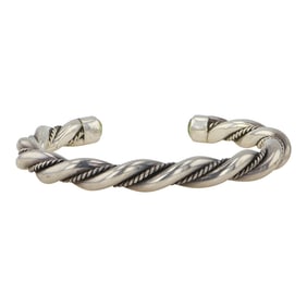 Navajo Peridot Twisted Wires Heavy Cuff Bracelet
