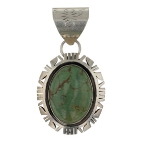 Raquel & Lenoard Hurley Navajo Menassa Turquoise Pendant
