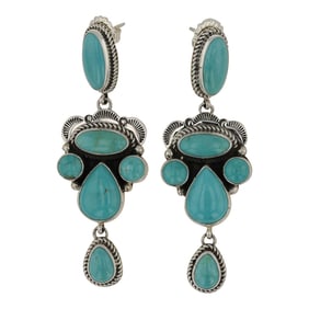 Renell Perry Navajo Compitos Turquoise Earrings