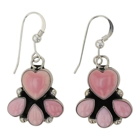 Navajo Pink Conch Earrings