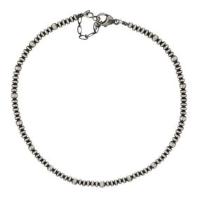 Navajo Oxidized Beads Mixed Sizes Round & Saucer Beads Choker Necklace