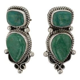 Eula Wylie Navajo Fox Turquoise Earrings