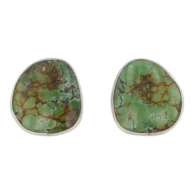 Everett & Mary Teller Navajo Nevada Turquoise Earrings