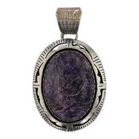 Brice Wood Navajo Charoite Pendant