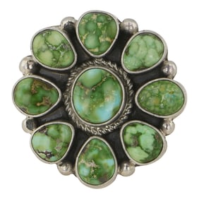 Navajo Sonoran Gold Turquoise Cluster Ring