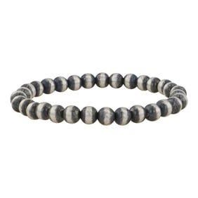 Navajo Oxidized Beads 8mm Stretch Bracelet