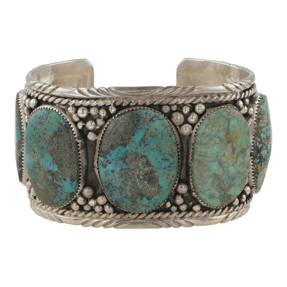 Vintage Navajo Nevada Turquoise Large Cuff Bracelet (1 of 3)
