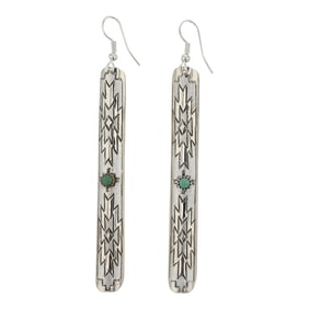 Navajo Turquoise Rug Pattern Earrings