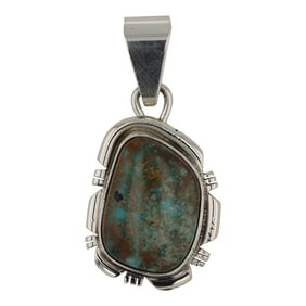 Jimmy Garcia Navajo Pilot Mountain Turquoise Pendant
