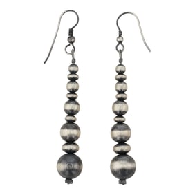 Navajo Oxidized Beads Graduated Earrings