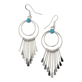 Navajo Kingman Turquoise Chandelier Earrings