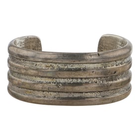 Vintage Navajo Plain Silver Heavy Cuff Bracelet