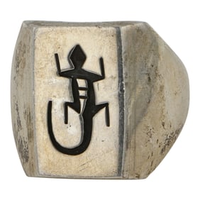 Hopi Plain Silver Lizard Men's Ring