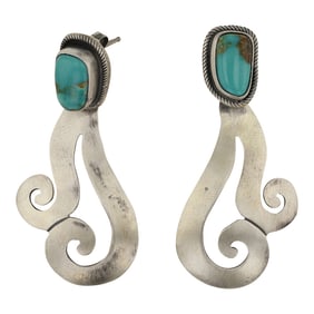 Lorenzo Juan Navajo Royston Turquoise Earrings