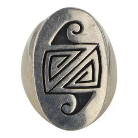 Effie Tawahongva Hopi Plain Silver Men's Ring