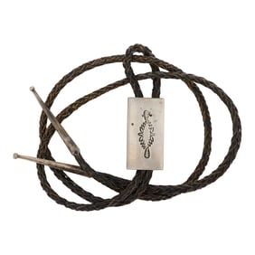 Vintage Navajo Sterling Silver Bolo Tie