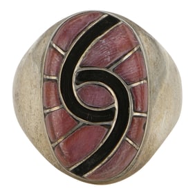 Amy Quandelacy Zuni Shell Inlay Ring