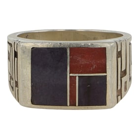 Navajo Inlay Block Ring