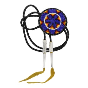 Navajo Glass Beadwork Bolo Tie